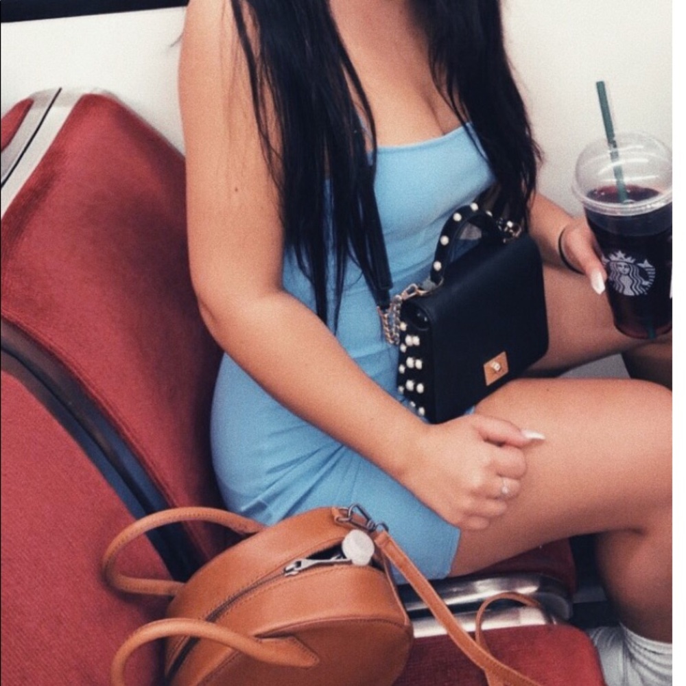 Simple Blue Mini Dress - Picture 4 of 4